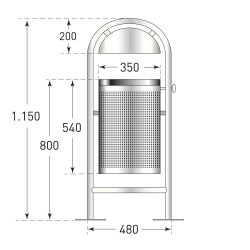 MORION waste bin made of stainless steel DS35 (3)